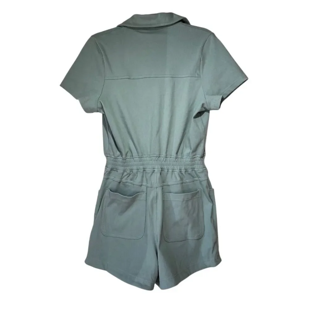 Rae Mode Women's Short Sleeve Romper Sage Green Size S Casual - Picture 2 of 5